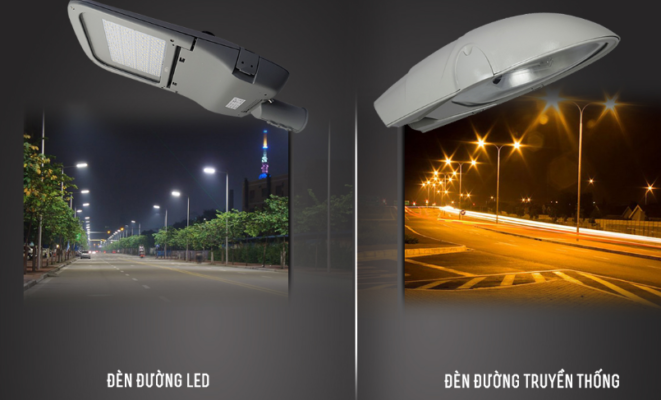 so sánh sự khác nhau giữa đèn đường led và đèn đường truyền thống