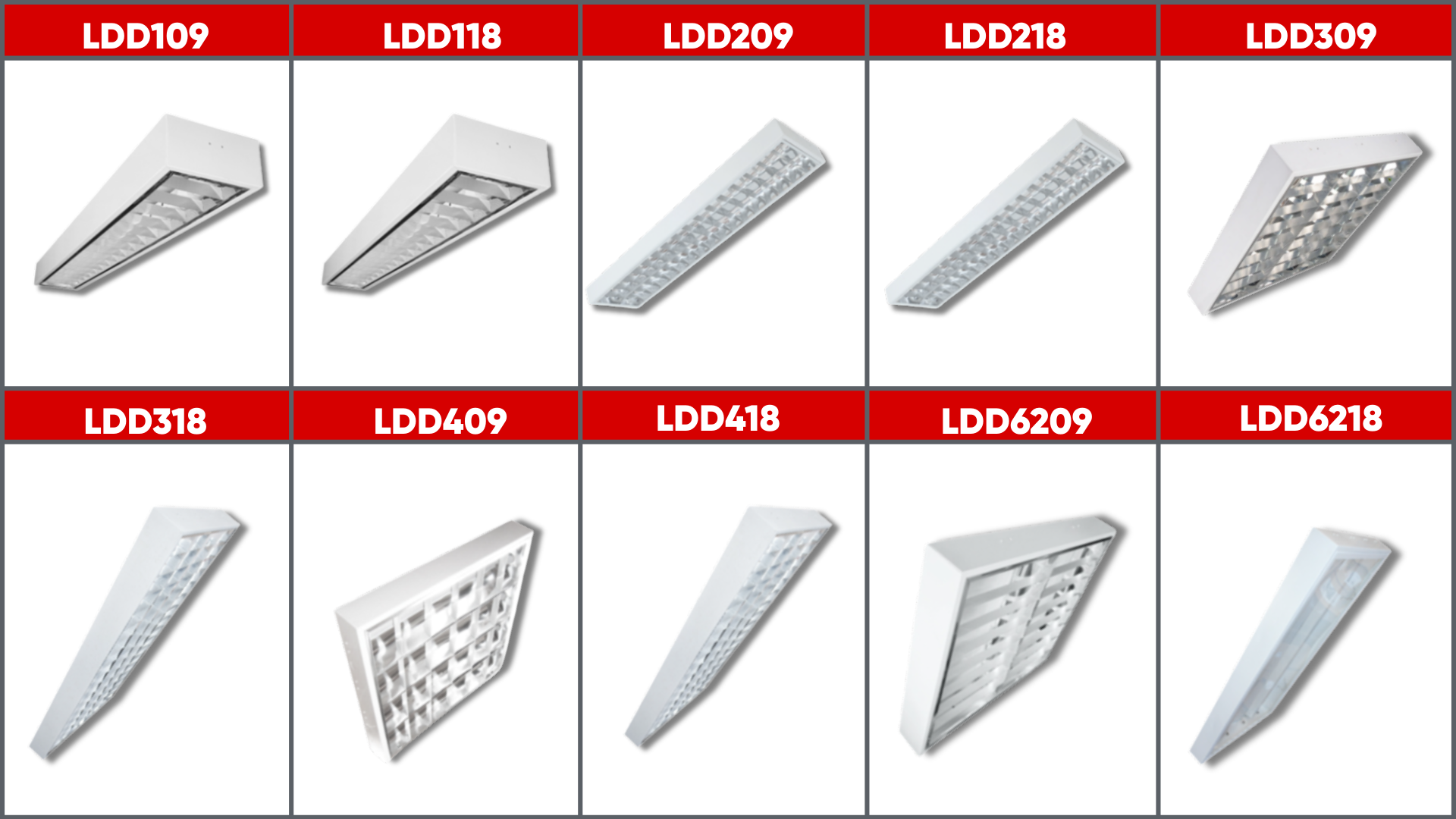 Máng đèn phản quang lắp nổi Duhal 2x18W LDD6218 6 Một só mẫu máng đèn phản quang lắp nổi